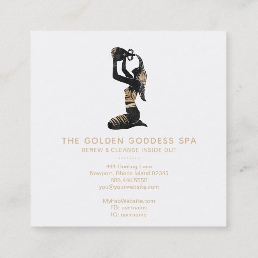 *~*掌水浴黄金の女神と水のつぼスパ スクエア名刺 (裏面)