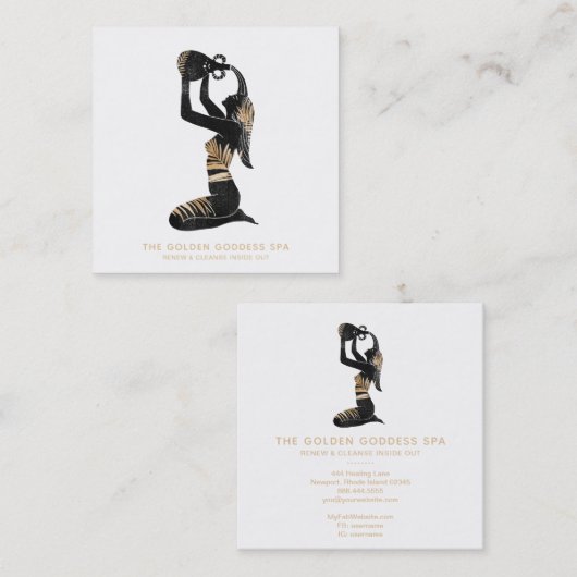 *~*掌水浴黄金の女神と水のつぼスパ スクエア名刺 (正面/裏面)