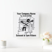 排気およびタイヤフィッター スクエア壁時計 (ホーム)