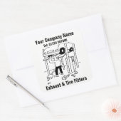 排気とタイヤのフィッタービジネスシール スクエアシール (封筒)