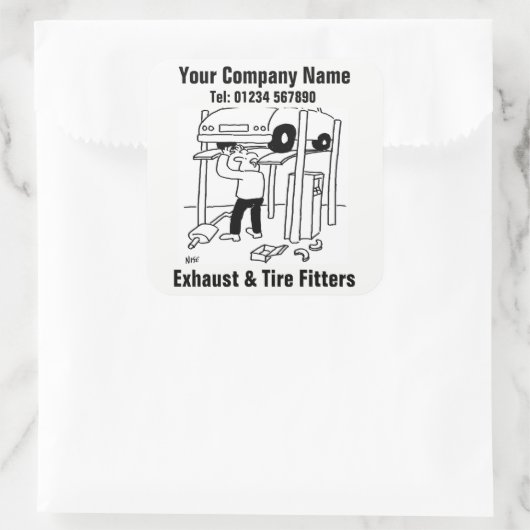 排気とタイヤのフィッタービジネスシール スクエアシール (バッグ)