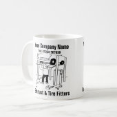 排気とタイヤのフィッター。ガレージ整備士 コーヒーマグカップ (正面左)