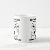 排気とタイヤのフィッター。ガレージ整備士 コーヒーマグカップ (中央)