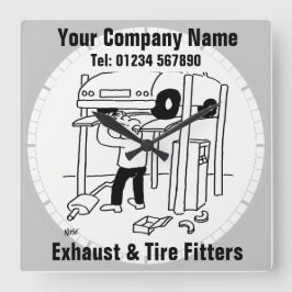 排気/タイヤフィッタ スクエア壁時計