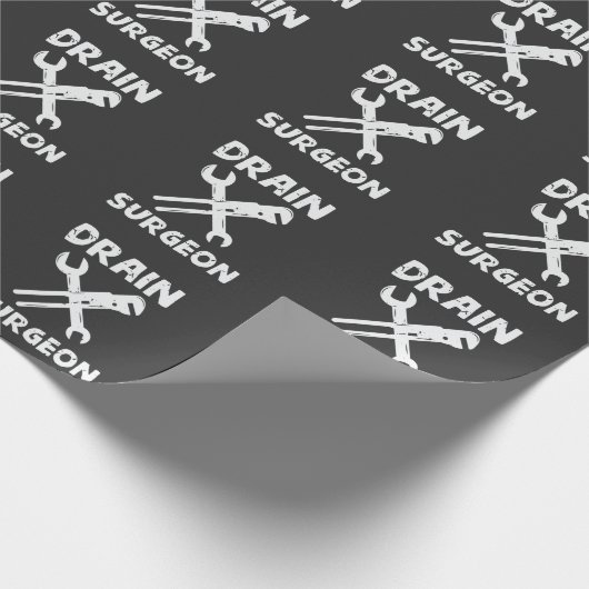 排水外科医おもしろい配管工の夫 ラッピングペーパー (角)