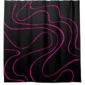 排紙と流れ2 – マゼンタとブラック シャワーカーテン (正面)