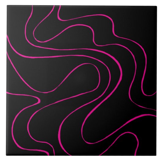 排紙と流れ2 – マゼンタとブラック タイル (正面)