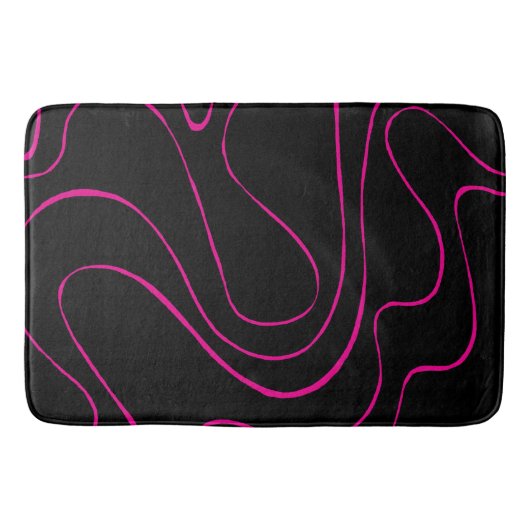 排紙と流れ2 – マゼンタとブラック バスマット (正面)