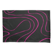 排紙と流れ2 – マゼンタとブラック 枕カバー (正面左)