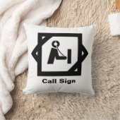 掘っ建て小屋の枕が付いているアマチュア無線アイコンは   それをカスタマイズ クッション (ブランケット)