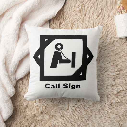掘っ建て小屋の枕が付いているアマチュア無線アイコンは   それをカスタマイズ クッション (ブランケット)