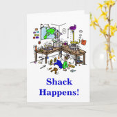 掘っ建て小屋はおもしろいなアマチュア無線のバースデー・カード起こります カード (黄色い花)