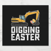 掘りイースターショベル卵狩り おもしろい ビールラベル (シングルラベル)
