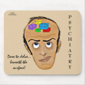 掘り下げ精神医学のユーモアの漫画への挑戦 マウスパッド (正面)