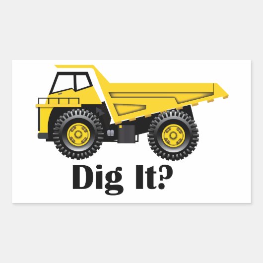 掘る？ – 矩形ステッカー、光沢 長方形シール (正面)