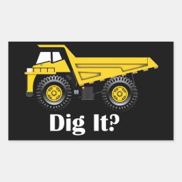掘る？ – 矩形ステッカー、光沢 長方形シール