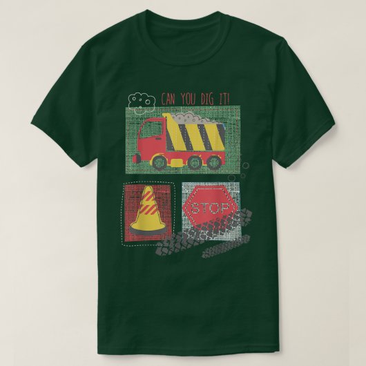 掘れるか建築トラックボーイマンパパバット Tシャツ (デザイン正面)