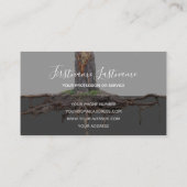 掘削された木の根の灰色の透明長方形 名刺 (裏面)