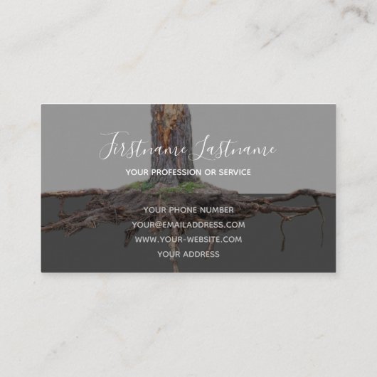 掘削された木の根の灰色の透明長方形 名刺 (裏面)