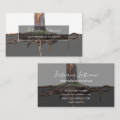 掘削された木の根の灰色の透明長方形 名刺 (正面/裏面)