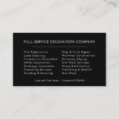 掘削オペレーター請負業者プロフェッショナル 名刺 (裏面)
