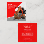 掘削建築建物会社 スクエア名刺 (正面/裏面)