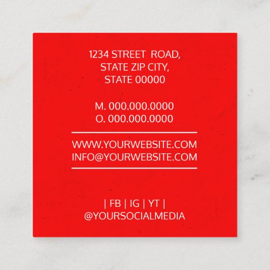 掘削建築建物会社 スクエア名刺 (裏面)