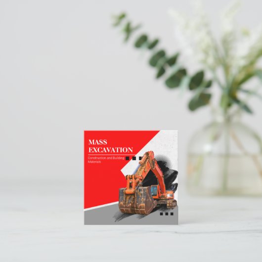 掘削建築建物会社 スクエア名刺 (スタンド正面)