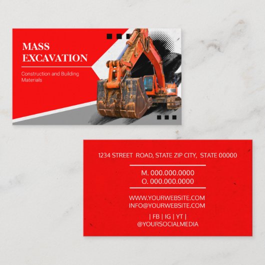掘削建築建物会社 名刺 (正面/裏面)