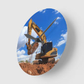 掘削掘削機トラックホー ラウンド壁時計 (傾斜)