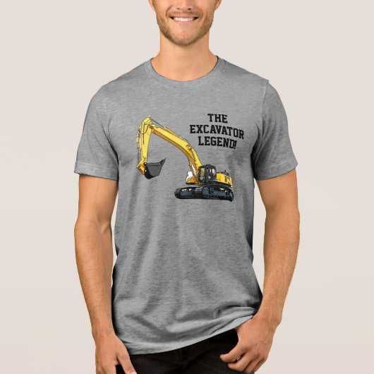 掘削機おもしろい凡例重機運転士 トライブレンドTシャツ (正面)