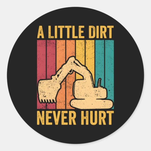 掘削機のオペレータHeo少し汚れ決して傷つけない ラウンドシール (正面)