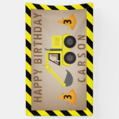 掘削機の建築の誕生日 横断幕 (縦)