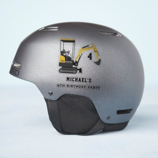 掘削機の建設4歳の誕生日プレゼントキャンペーン シール (ヘルメット側面)
