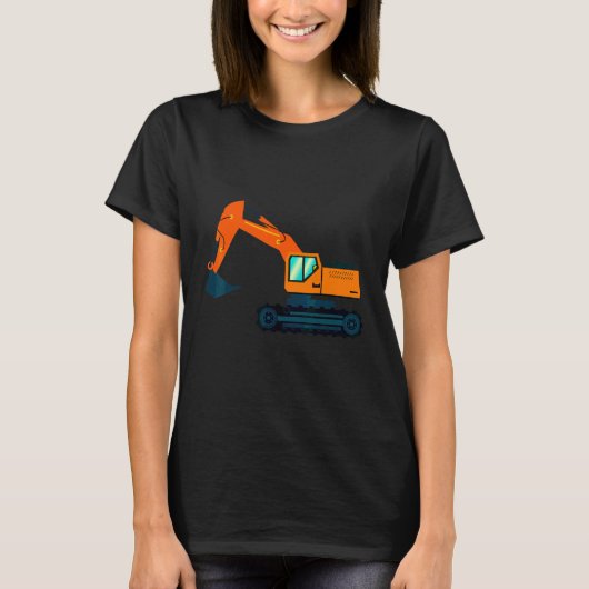 掘削機の重機械トラック建築子供 Tシャツ (正面)