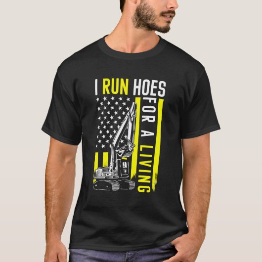 掘削機の重量機器操作者Iホ走ーズ(月) Tシャツ (正面)