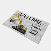 掘削機の重量設備建築へようこそ ドアマット (アングル)