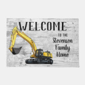 掘削機の重量設備建築へようこそ ドアマット (正面)