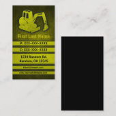 掘削機の黄色くグランジでカスタムな名刺 名刺 (正面/裏面)