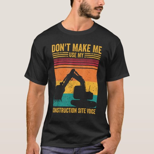 掘削機オペレーターHEOドン建築座る Tシャツ (正面)