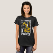掘削機オペレータ – 建築作業者と構成 Tシャツ (正面フル)