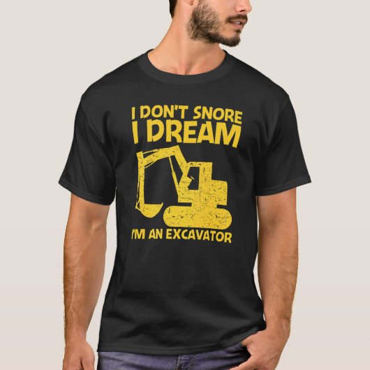 掘削機カッコいい女子男性へ重量機器オペラ Tシャツ (正面)