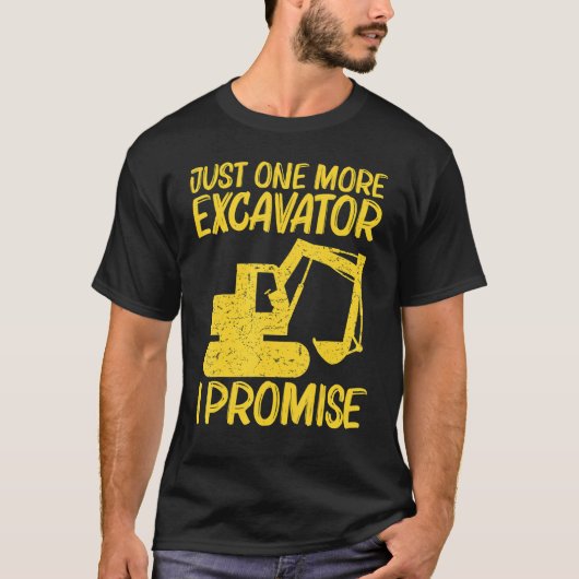 掘削機カッコいい女子男性へ重量機器オペラ Tシャツ (正面)
