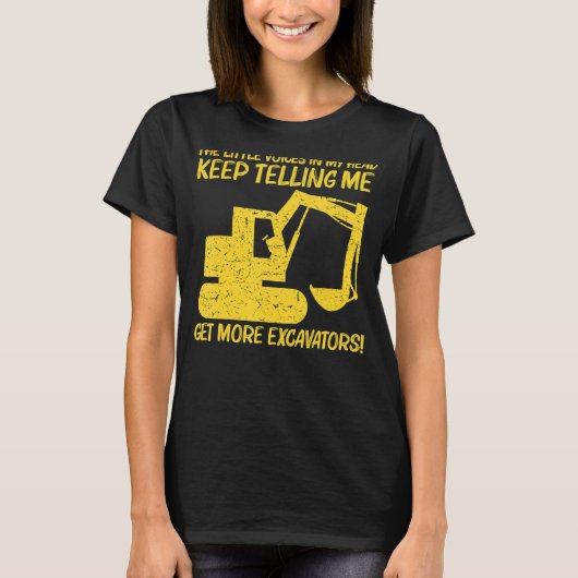 掘削機カッコいい女子男性へ重量機器オペラ Tシャツ (正面)