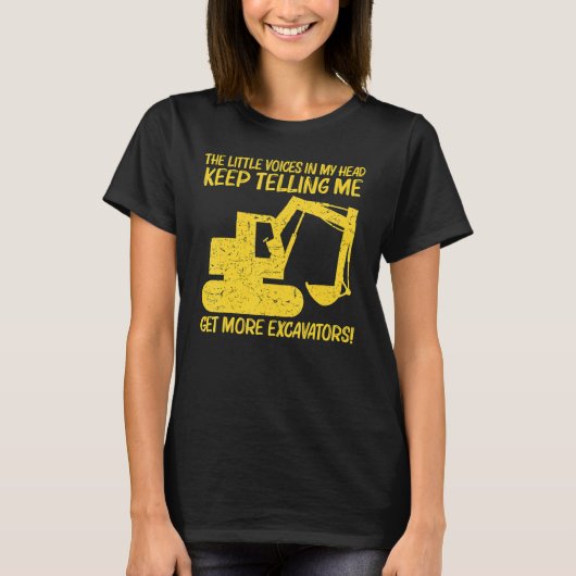 掘削機カッコいい女子男性へ重量機器オペラ Tシャツ (正面)
