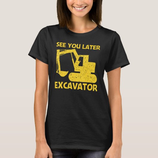 掘削機カッコいい女子男性へ重量機器オペラ Tシャツ (正面)