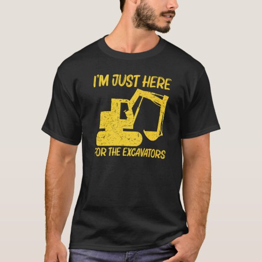 掘削機カッコいい女子男性へ重量機器オペラ Tシャツ (正面)
