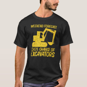 掘削機カッコいい女子男性へ重量機器オペラ Tシャツ