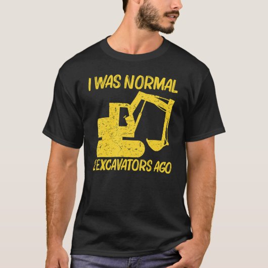 掘削機カッコいい女子男性へ重量機器オペラ Tシャツ (正面)