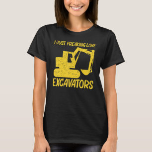 掘削機カッコいい女子男性へ重量機器オペラ Tシャツ